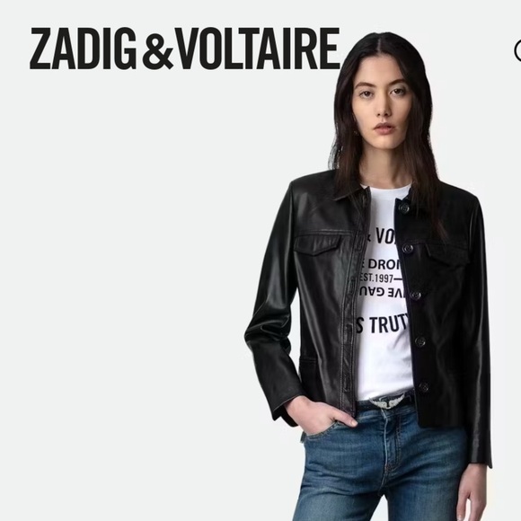 Zadig & Voltaire Liam Leather Jacket size Large NWT - Picture 1 of 12